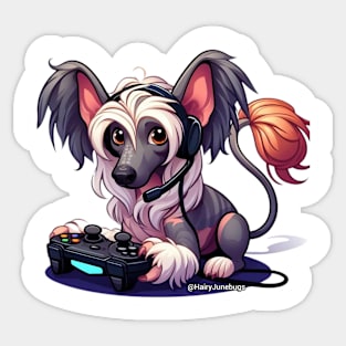 Chinese Crested Gamer Sticker